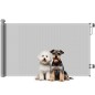 Barrera para Perros Retráctil 0-140 cm Barrera de Seguridad con Interruptor de Cierr para Puertas y Escaleras Gris