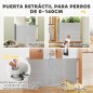Barrera para Perros Retráctil 0-140 cm Barrera de Seguridad con Interruptor de Cierr para Puertas y Escaleras Gris