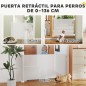 Barrera de Seguridad para Perros Retráctil con Interruptor de Cierre para Puertas Escaleras Pasillos 142x10x87 cm Blanco