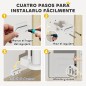 Barrera de Seguridad para Perros Retráctil con Interruptor de Cierre para Puertas Escaleras Pasillos 142x10x87 cm Blanco