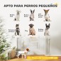 Barrera de Seguridad para Perros Retráctil con Interruptor de Cierre para Puertas Escaleras Pasillos 142x10x87 cm Blanco