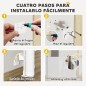Barrera para Perros Retráctil 0-140 cm Barrera de Seguridad con Interruptor de Cierr para Puertas y Escaleras Blanco