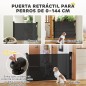 Barrera para Perros Retráctil 0-140 cm Barrera de Seguridad con Interruptor de Cierr para Puertas y Escaleras Negro