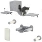 Juego de Escalada para Gatos de Pared de 6 Piezas con Condominio Plataforma Hamaca Escaleras y Tabla de Rascar Gris