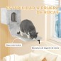 Juego de Escalada para Gatos de Pared de 6 Piezas con Condominio Plataforma Hamaca Escaleras y Tabla de Rascar Gris