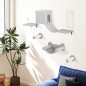 Juego de Escalada para Gatos de Pared de 6 Piezas con Condominio Plataforma Hamaca Escaleras y Tabla de Rascar Gris