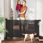 Barrera de Seguridad para Perros Retráctil con Interruptor de Cierre para Puertas Escaleras Pasillos 142x10x87 cm Negro