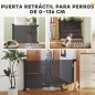 Barrera de Seguridad para Perros Retráctil con Interruptor de Cierre para Puertas Escaleras Pasillos 142x10x87 cm Negro