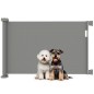 Barrera de Seguridad para Perros Retráctil con Interruptor de Cierre para Puertas Escaleras Pasillos 142x10x87 cm Gris