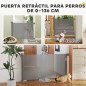 Barrera de Seguridad para Perros Retráctil con Interruptor de Cierre para Puertas Escaleras Pasillos 142x10x87 cm Gris