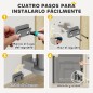 Barrera de Seguridad para Perros Retráctil con Interruptor de Cierre para Puertas Escaleras Pasillos 142x10x87 cm Gris