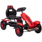 Go Kart a Pedales para Niños con Asiento Ajustable Neumáticos de Goma Freno de Mano Carga 50 kg 121x58x61 cm Rojo