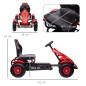 Go Kart a Pedales para Niños con Asiento Ajustable Neumáticos de Goma Freno de Mano Carga 50 kg 121x58x61 cm Rojo