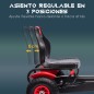 Go Kart a Pedales para Niños con Asiento Ajustable Neumáticos de Goma Freno de Mano Carga 50 kg 121x58x61 cm Rojo