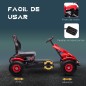 Go Kart a Pedales para Niños con Asiento Ajustable Neumáticos de Goma Freno de Mano Carga 50 kg 121x58x61 cm Rojo