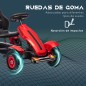Go Kart a Pedales para Niños con Asiento Ajustable Neumáticos de Goma Freno de Mano Carga 50 kg 121x58x61 cm Rojo