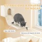 Juego de Escalada para Gatos de Pared de 6 Piezas con Condominio Plataforma Hamaca Escaleras y Tabla de Rascar Beige