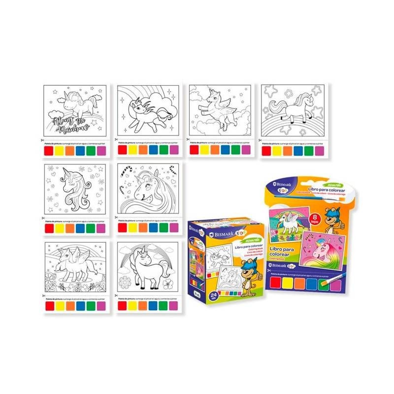 LIBRO PARA COLOREAR ACUARELAS Y PINCEL LIBRO PARA COLOREAR ACUARELAS Y PINCEL