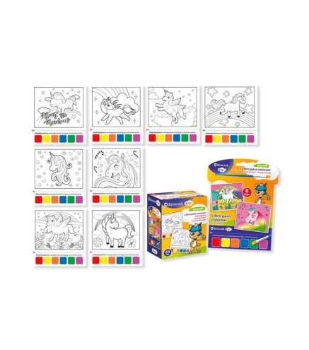 LIBRO PARA COLOREAR ACUARELAS Y PINCEL
