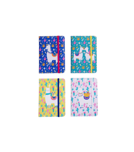 OFERTA! LOTE DE 500 LIBRETA "LLAMAS" CON CIERRE DE BANDA ELÁSTICA