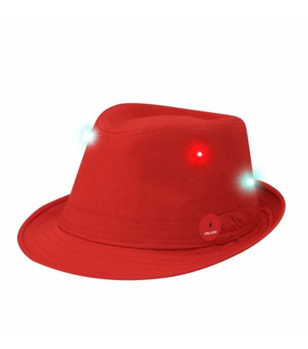 SOMBRERO CON LUCES LED FIESTA ROJO