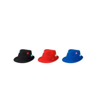 SOMBRERO CON LUCES LED FIESTA ROJO