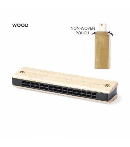 ARMÓNICA DE MADERA CON FUNDA DE REGALO