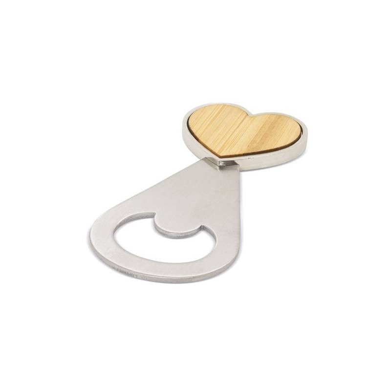ABREBOTELLAS EN FORMA CORAZÓN "LOVE" MADERA