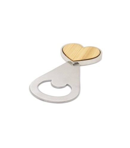 ABREBOTELLAS EN FORMA CORAZÓN "LOVE" MADERA