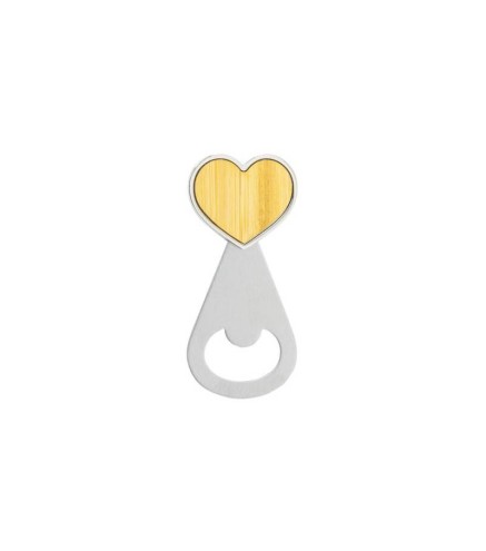 ABREBOTELLAS EN FORMA CORAZÓN "LOVE" MADERA