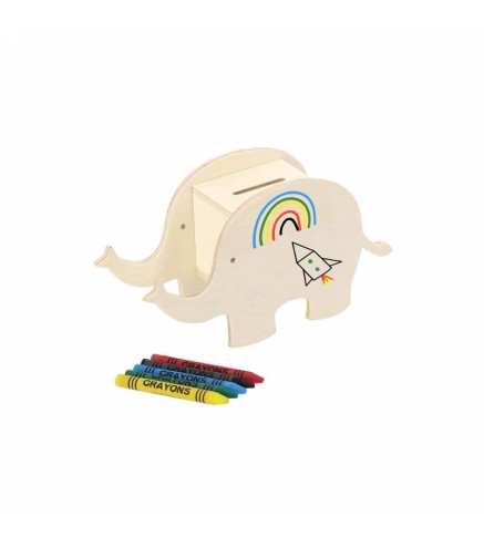 HUCHA MADERA PARA COLOREAR CON 5 CERAS