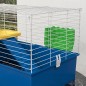 Jaula para Animales Pequeños Recinto para Conejos Pequeños Chinchillas Cobayas con Bandeja Rampa 71x46x47 cm Azul