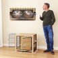 Jaula para Perros Mesa Auxiliar Moderna con 2 Puertas Soporte Giratorio con 2 Tazones 80x60x68 cm Roble