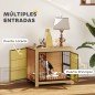 Jaula para Perros Mesa Auxiliar Moderna con 2 Puertas Soporte Giratorio con 2 Tazones 80x60x68 cm Roble