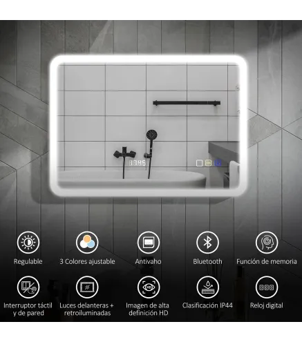 Espejo de Baño con Luz LED