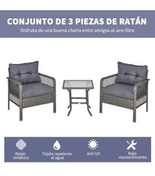 Conjunto de Muebles de Ratán