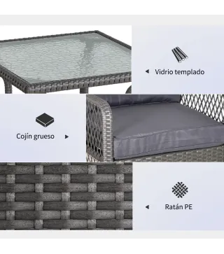 Conjunto de Muebles de Ratán