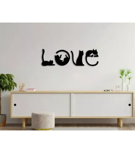 Letrero love decoración gatos