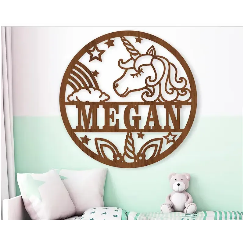 Letrero con Nombre de Unicornio