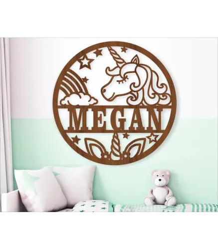 Letrero con Nombre de Unicornio