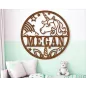 Letrero con nombre de unicornio, colgador de pared o puerta con temática de fantasía
