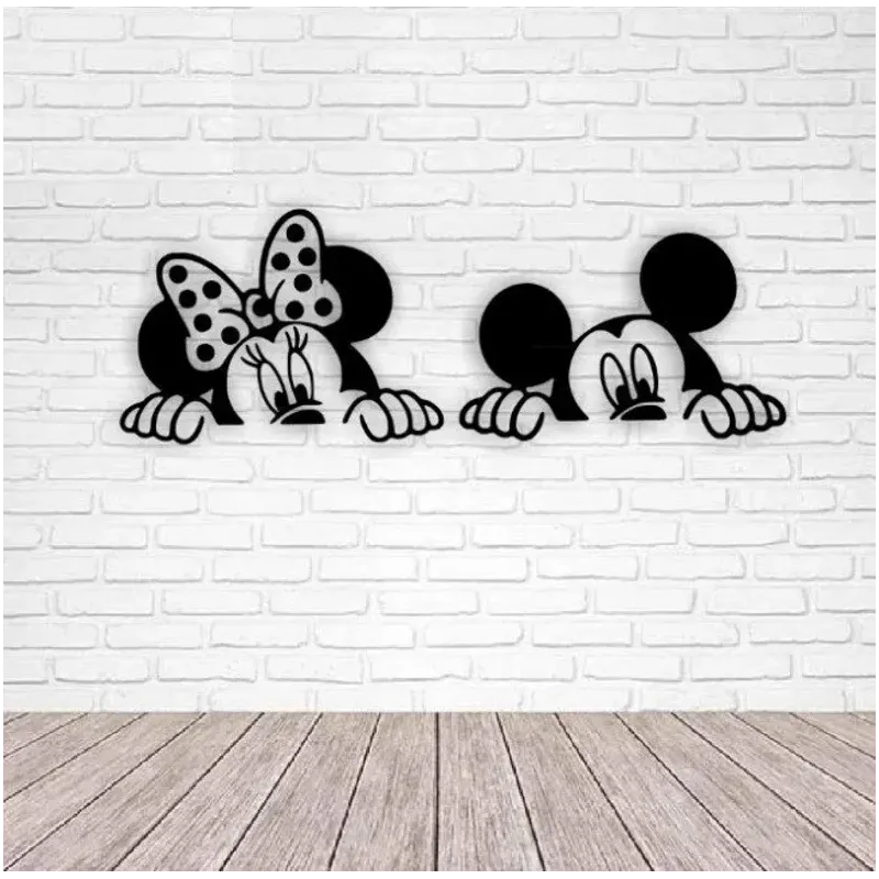 Decoración de pared de Mickey y Minnie Mouse, para habitación infantil