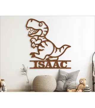 Letrero con nombre T Rex