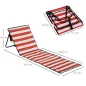 Conjunto de 2 Esterillas de Playa Plegable con Respaldo Reclinable y Bolsa de Transporte 142x51x40 cm Rojo y Blanco