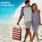 Conjunto de 2 Esterillas de Playa Plegable con Respaldo Reclinable y Bolsa de Transporte 142x51x40 cm Rojo y Blanco