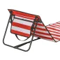 Conjunto de 2 Esterillas de Playa Plegable con Respaldo Reclinable y Bolsa de Transporte 142x51x40 cm Rojo y Blanco