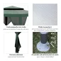 Carpa de Jardín 3x3 m Cenador Gazebo con 4 Mosquiteras Laterales Techo Doble 8 Orificios de Drenaje Marco de Metal Verde