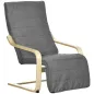Sillón de Salón con Reposapiés Ajustable Silla Relax Butaca Tapizado en Tela para Oficina Dormitorio 66,5x94x100 cm Gris