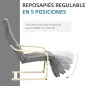 Sillón de Salón con Reposapiés Ajustable Silla Relax Butaca Tapizado en Tela para Oficina Dormitorio 66,5x94x100 cm Gris
