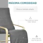 Sillón de Salón con Reposapiés Ajustable Silla Relax Butaca Tapizado en Tela para Oficina Dormitorio 66,5x94x100 cm Gris